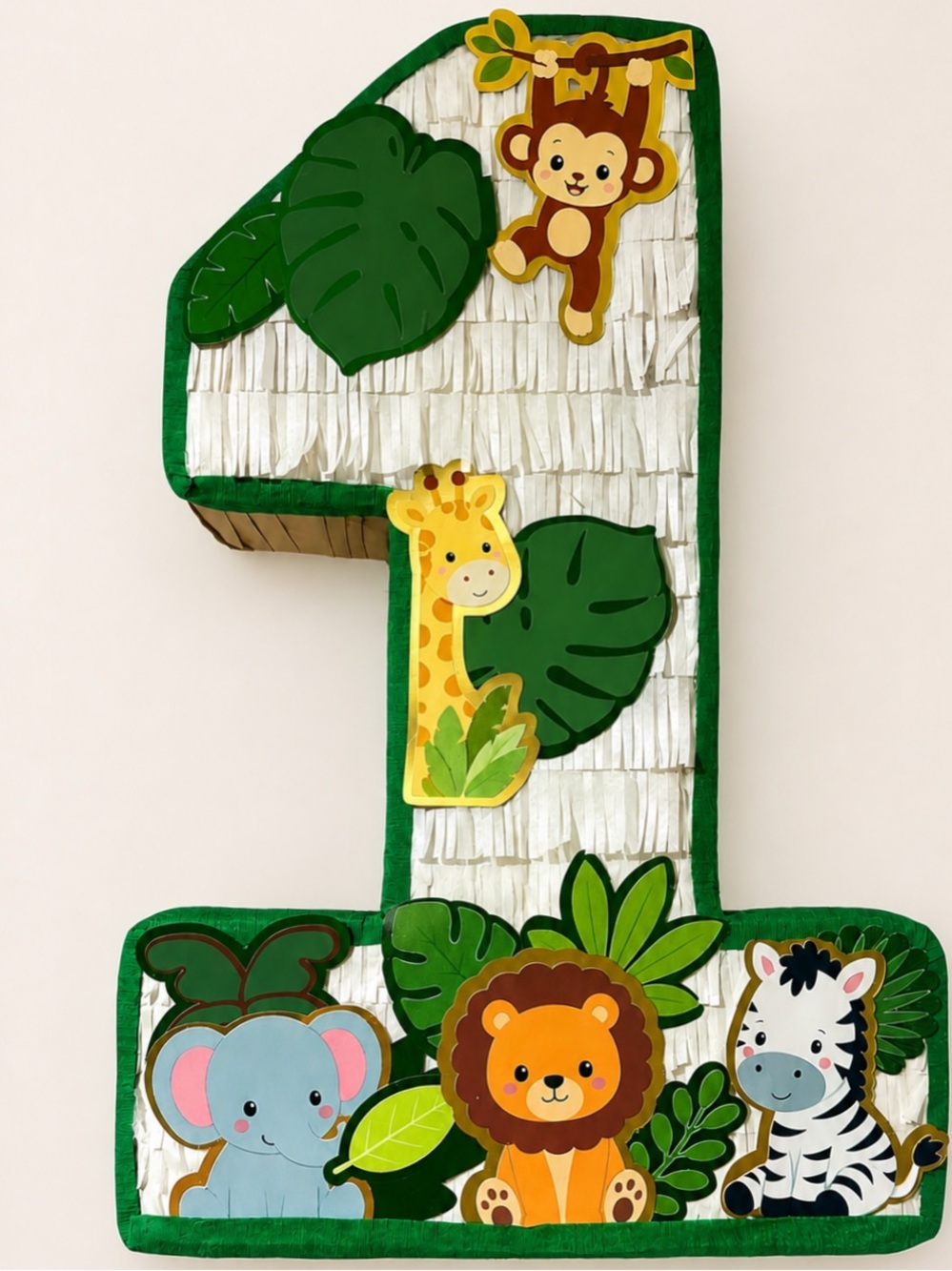 Safari Number 1 Piñata 17.5” Handmade